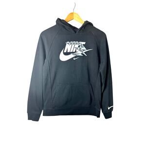Nike Hoodie Sweatshirt Boys XL Black Athletic Streetwear Graphic Activewear